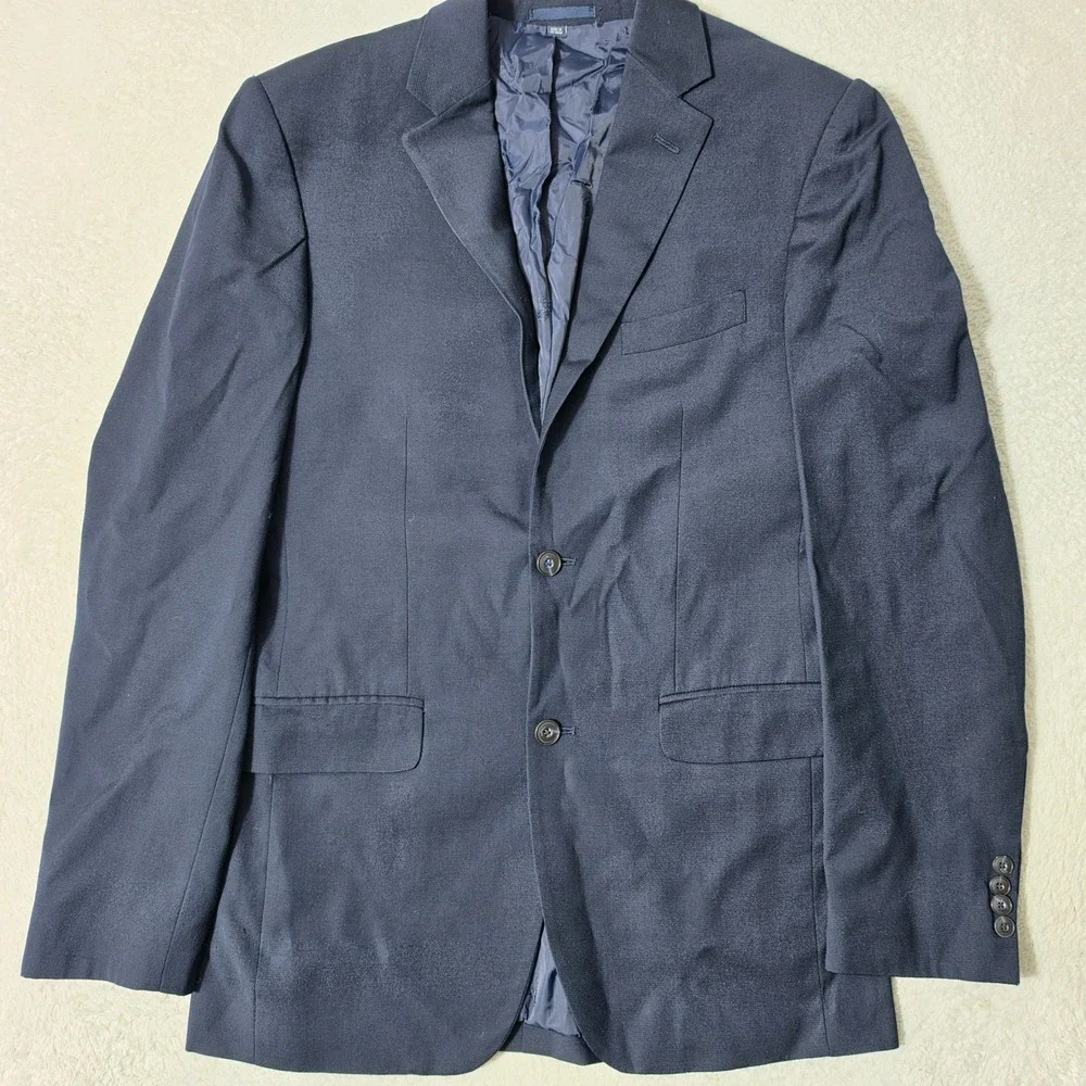 Jos. A. Bank Wool Brrr Nylon Blazer Mens 38 Long Navy Blue 1905 Tailored Stretch